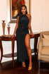 Nuit Allure Halter Maxi Dress
